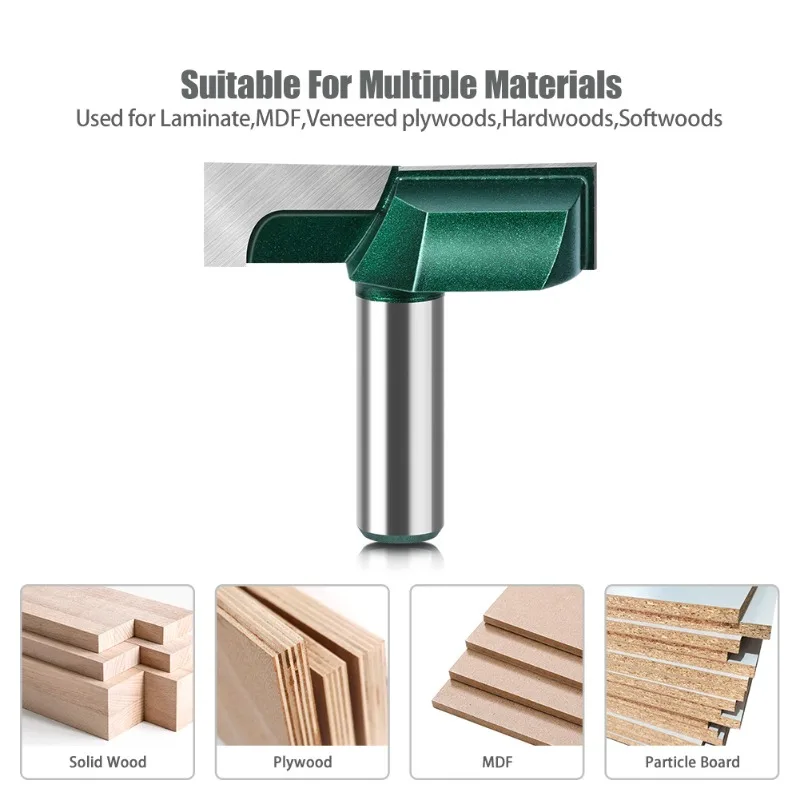 1PC 1/2'' 12mm Shank Bottom Cleaning Router Bit Mortising Bit, Spoil Board Surfacing, Slab Flattening Woodworking Milling Cutter