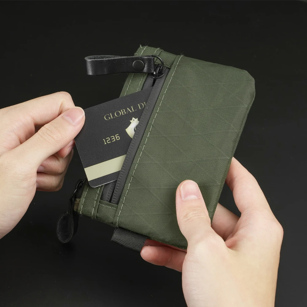 X-Pac Zip Pouch RFID-Blocking Cash and Card Wallet - Made With Carbon Neutral Weatherproof Fabrics, YKK Zipper, Black