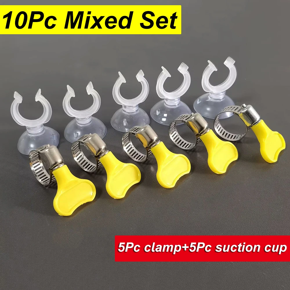 

10Pc firmware combination installation 5Pc clamp+5Pc plastic suction cup hose connection sturdy tool