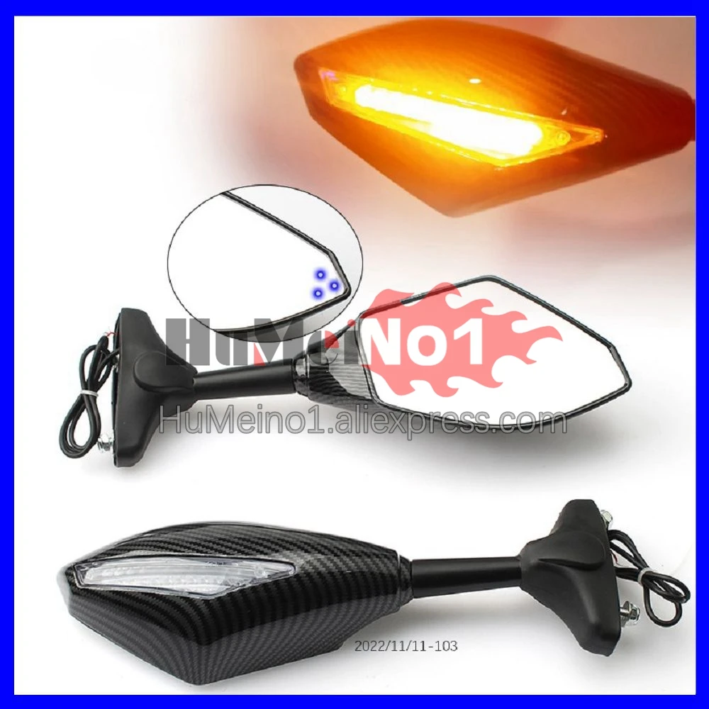 2X Turn Lights Side Mirrors For HONDA CBR600RR CBR600 CBR 600CC 600 RR CC CBR600CC 07 08 2007 2008 Turn Signal Rearview Mirrors