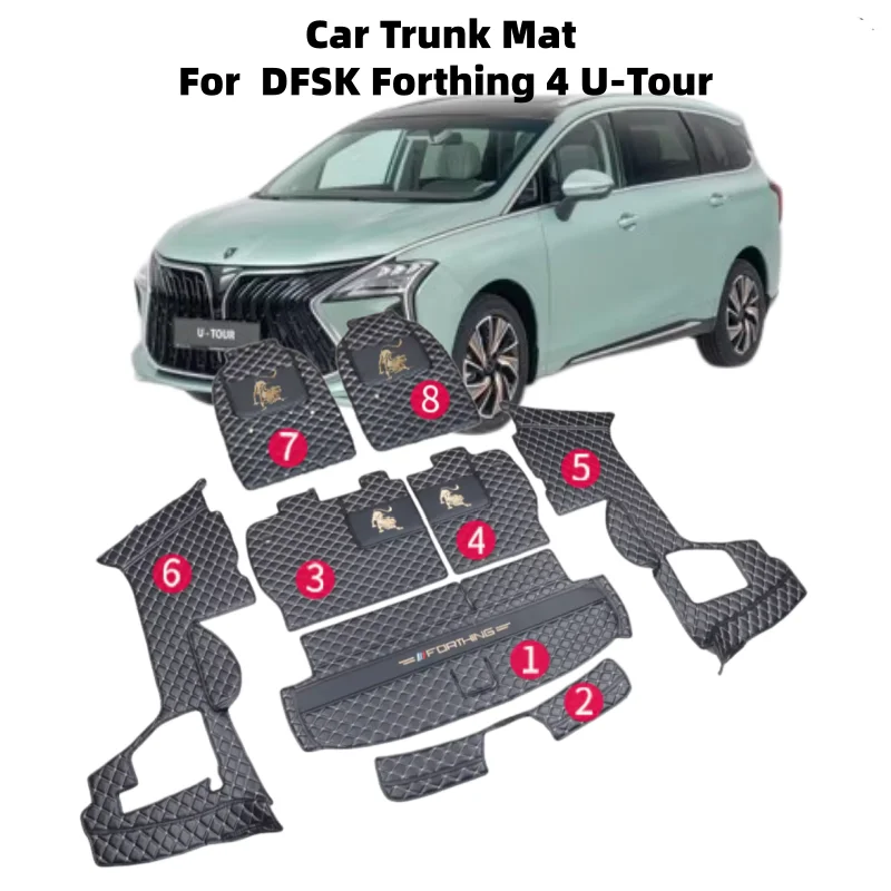 Kofferraummatte für Forthing Yacht DFSK Forthing 4 U-Tour Cirelli 7 2022~2026 Lederpolster Laderaumauskleidung Kofferraumabdeckung Auto-Zubehör