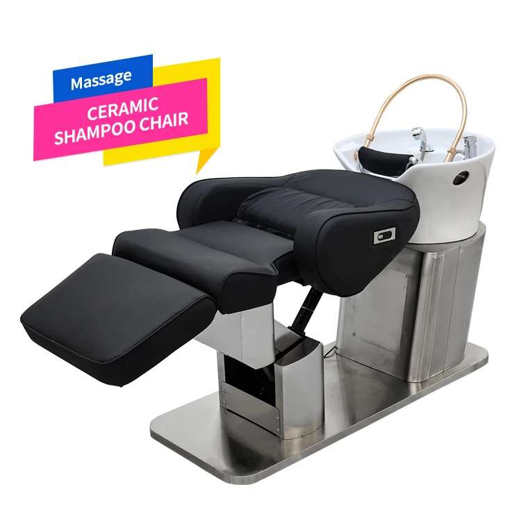 Modern Electric Lying Massage Spa Shampoo Table Bed with Ceramic Basin for Hair & Beauty Salons Massage CERAMIC SHAMPOO CHAIR