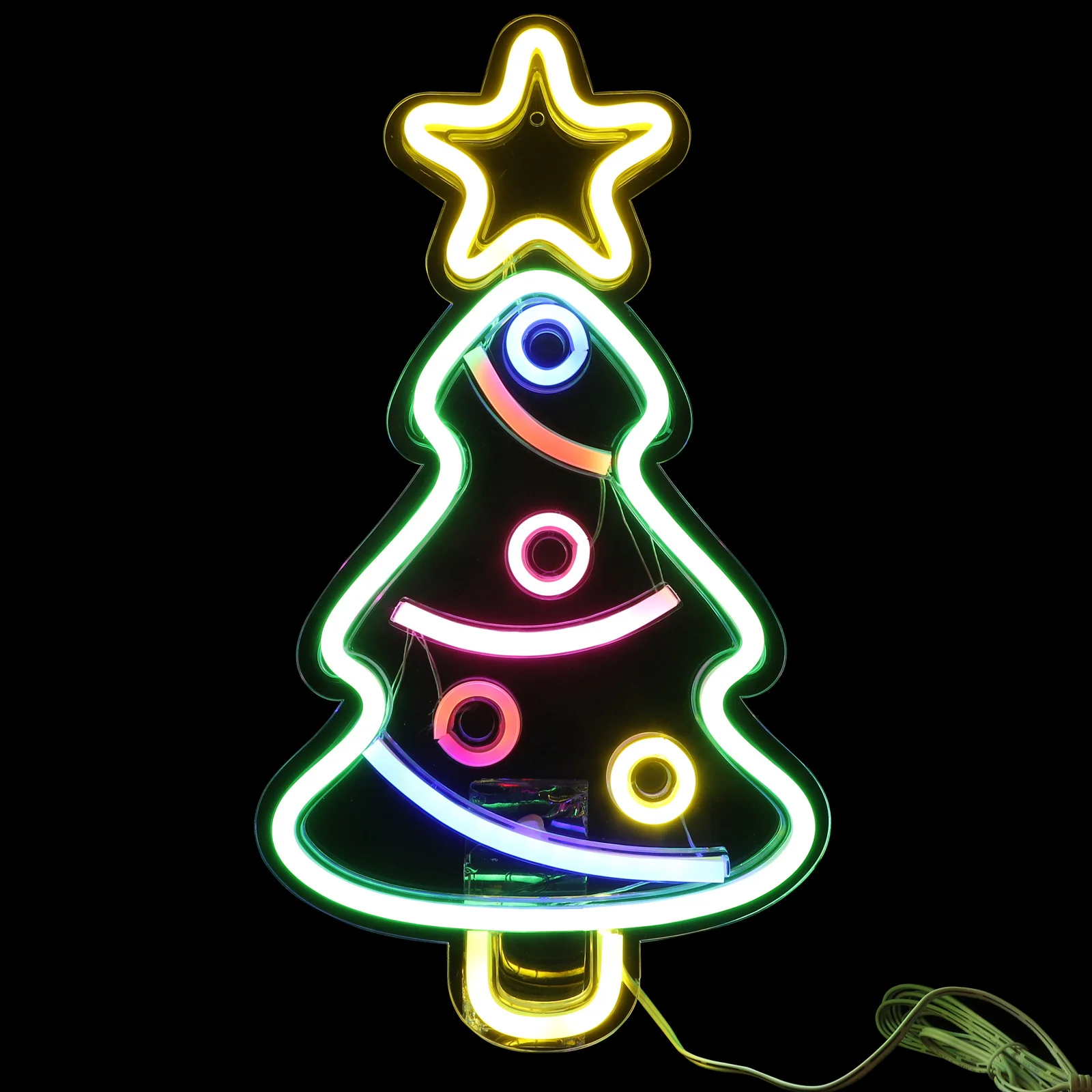 Néon arbre de noël lumière LED décoration parure de noël doux sain éclairage chambre salon étude bureau utilisation