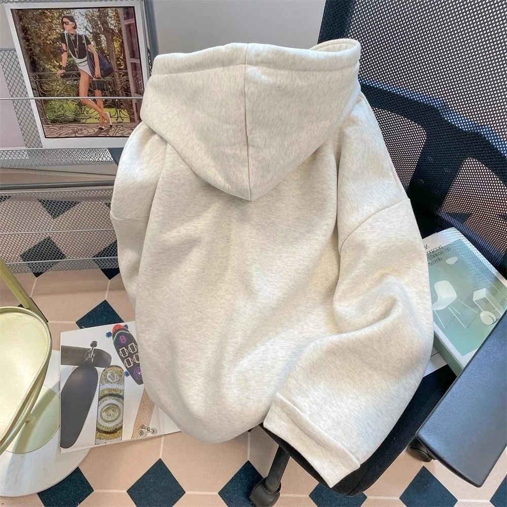 Women Hoodie 3D Flower Hooded Sweatshirt Fleece Lined Warm Pullover Autumn Winter Casual Loose Top