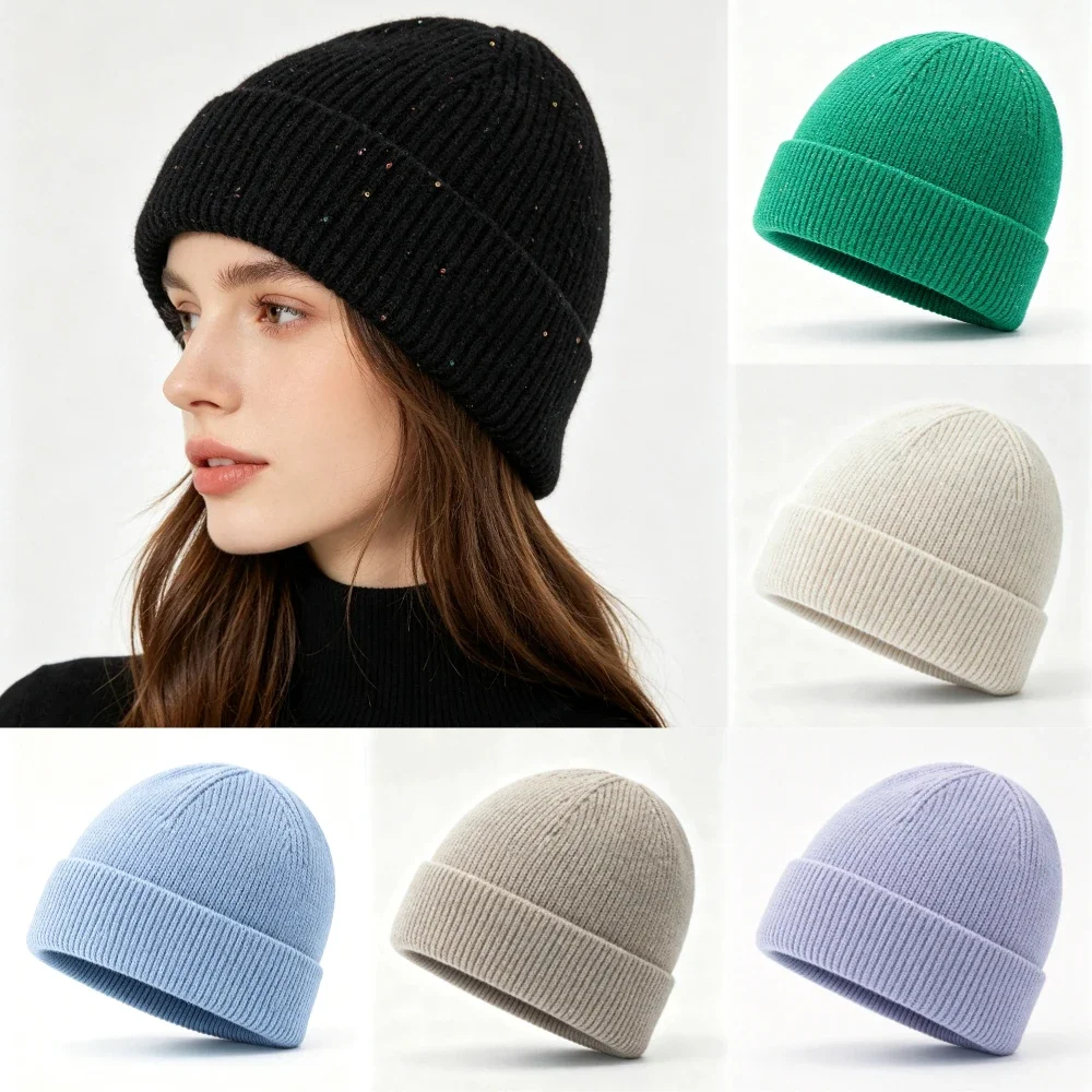 قبعة شتوية جديدة للنساء، مصنوع - مراجعة Beanie Cuffed Knit وسعره