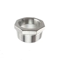 Tubulação de aço inoxidável Reducer Fitting, macho para fêmea Thread, Reduzindo Hex Bucha, SS304, 1/8 