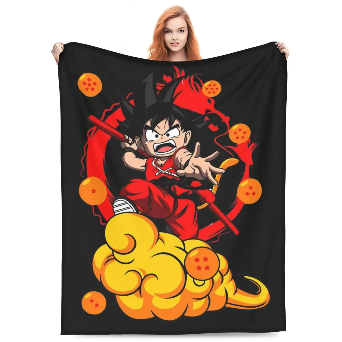 The Chibi Powerful Hero Flannel Blankets DBZ Dragon Ball Awesome Throw Blankets for Home 150*125cm Bedspread