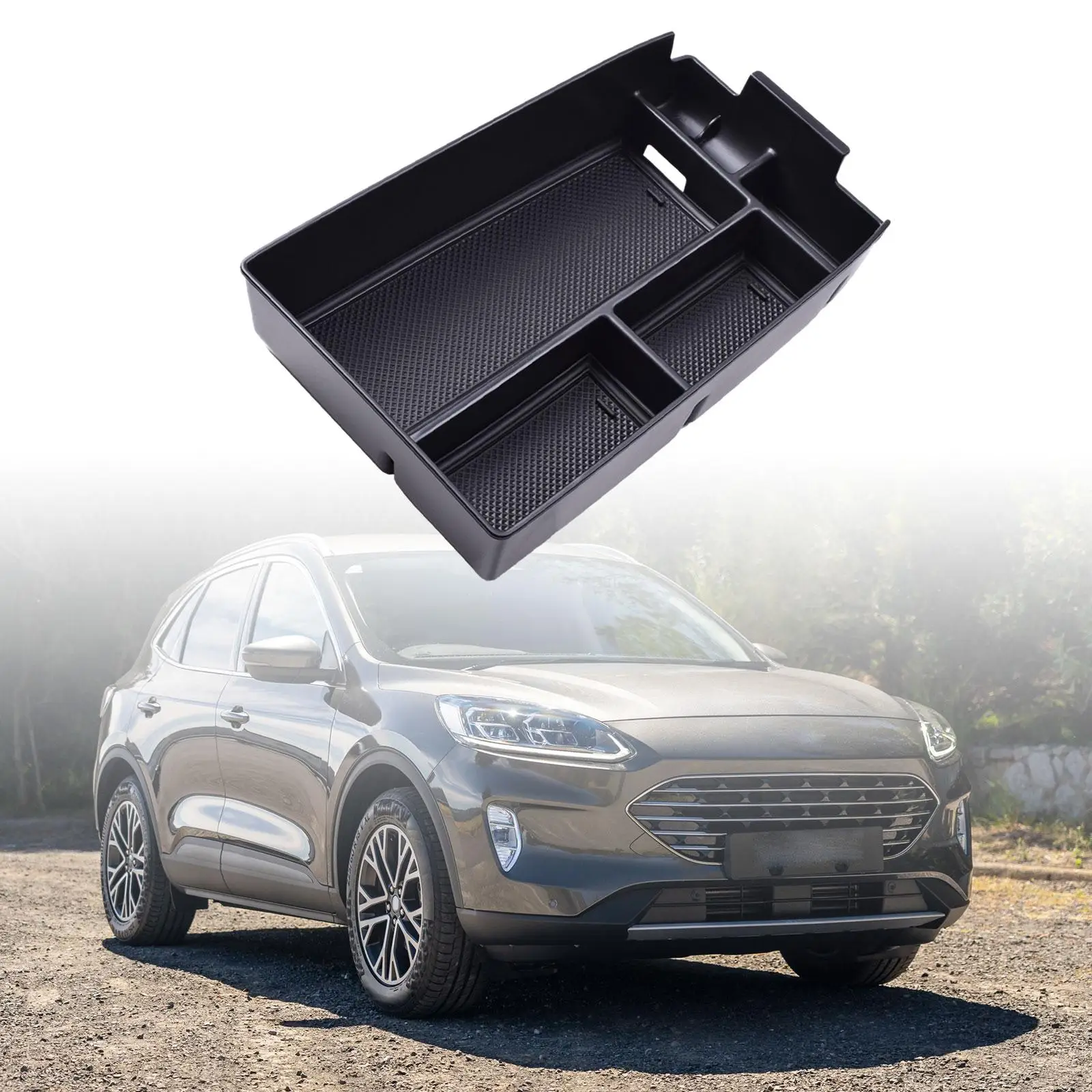 Armrest Console Box Storage Container Durable PP Car Accessory Parts Center Console Organizer for Daily Use