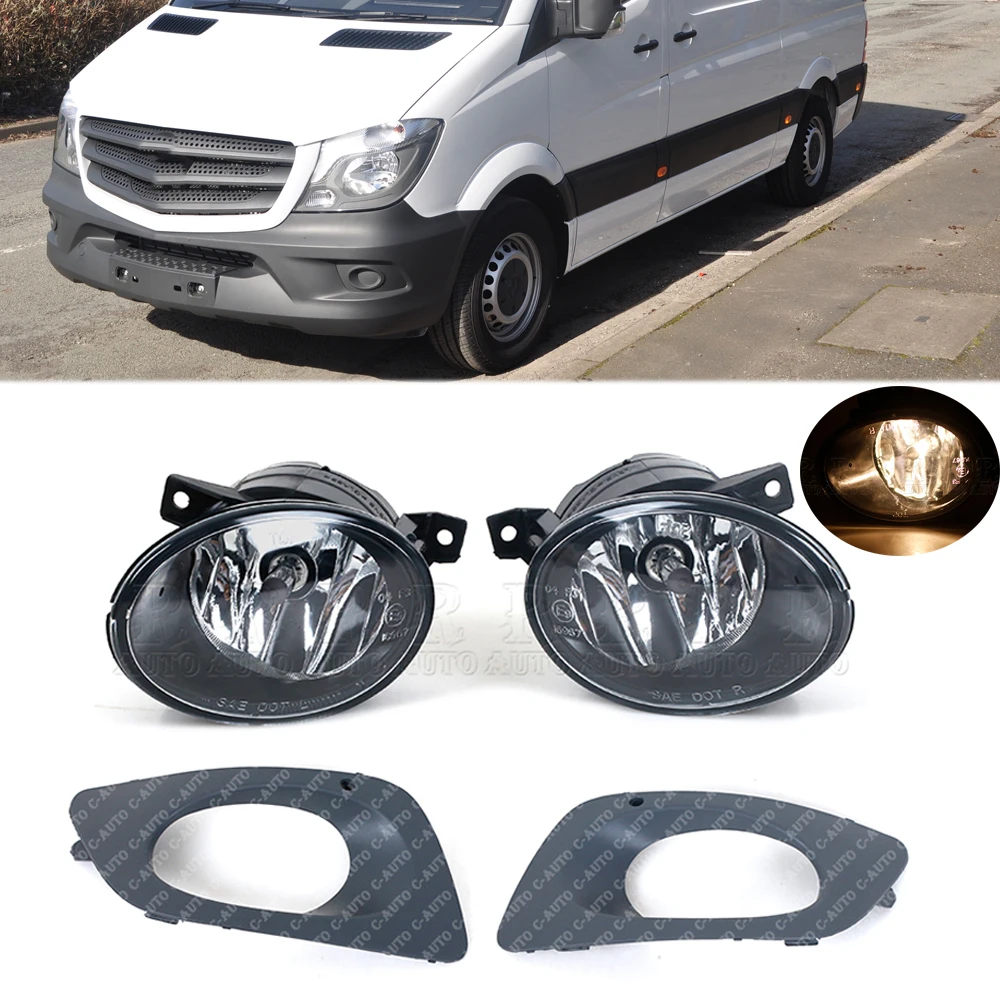 1Set New Left Right Front Fog Lights Fog Lamps With Cover 9068203861 9068203961 For Mercedes-Benz Sprinter W906 For Car