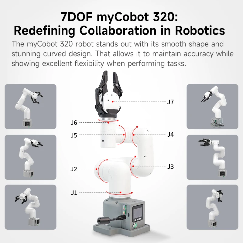 Ramię robota współpracująca z mycobotem 320 M5 obsługuje komercyjny robot komputerowy o masie 1KG z profesjonalnym adaptacyjnym chwytakiem