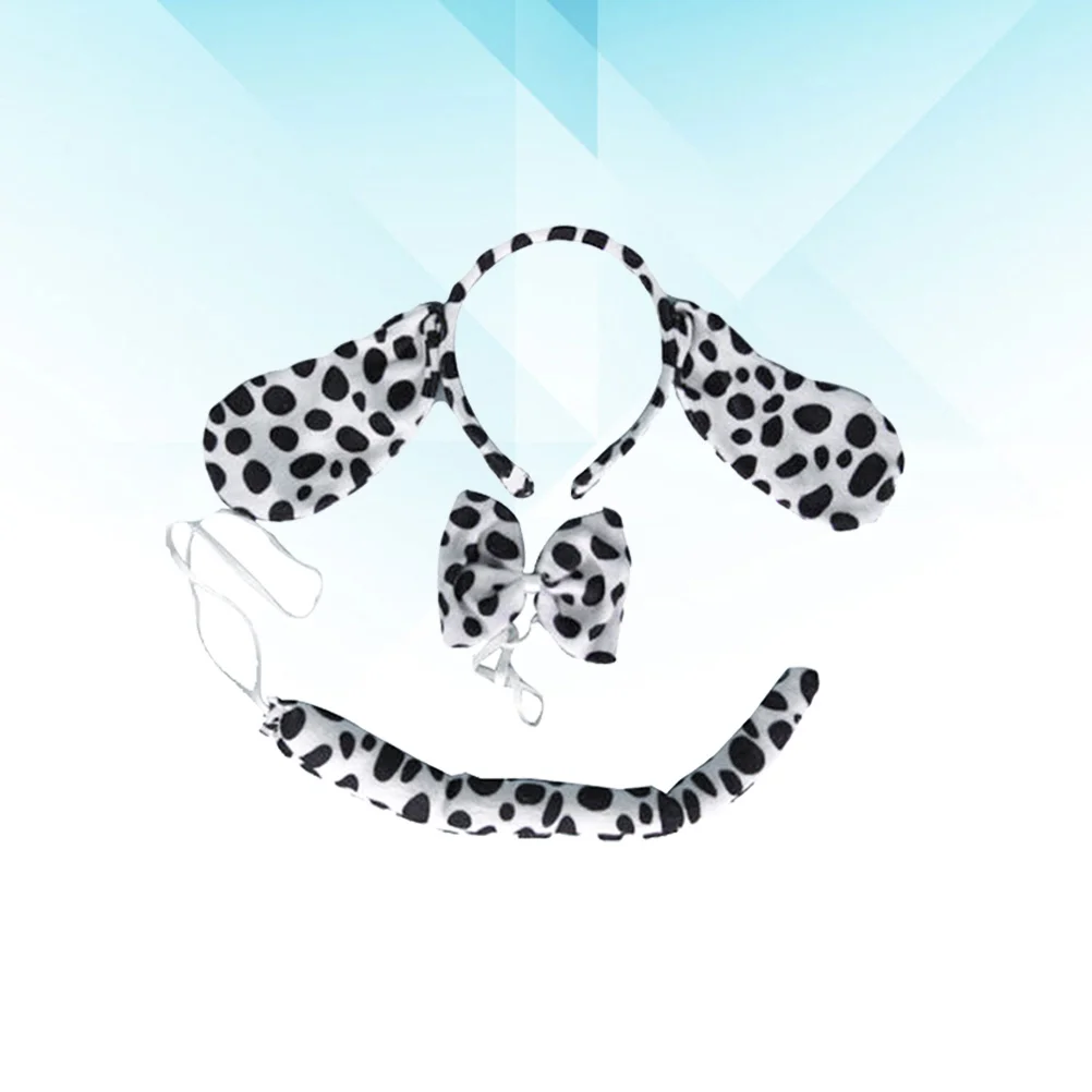 2 قطعة عقال الأذن ربطة القوس فيونكة الذيل مجموعة زي الهالوين التأثيري ملحقات الحفلات للأطفال والكبار زي الكلب