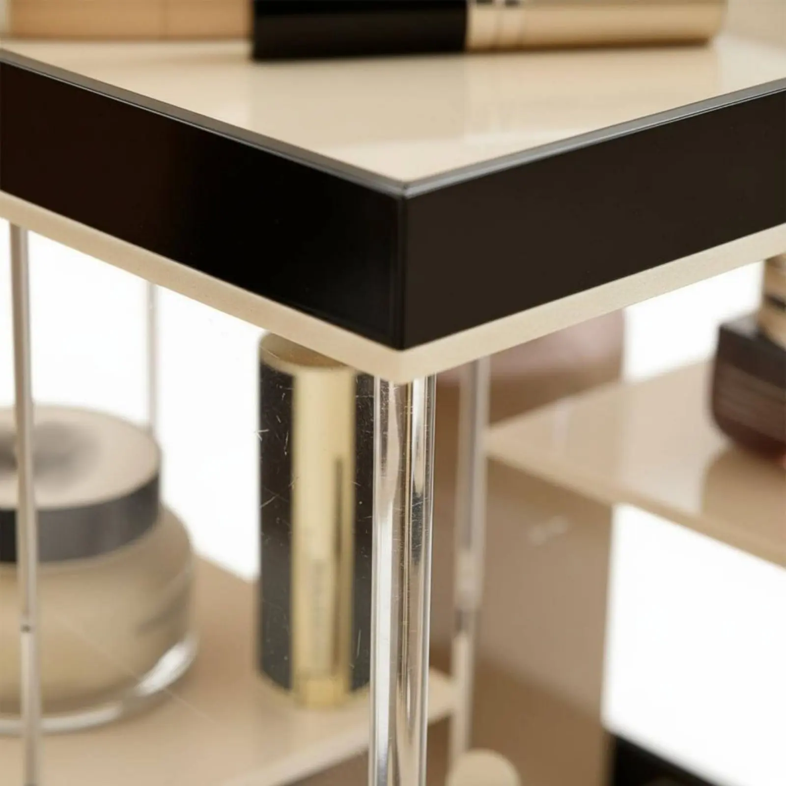 Organizador de Maquillaje Giratorio, Bandeja Cosmética Giratoria que Ahorra Espacio, Soporte de Almacenamiento de Maquillaje Fácil de Limpiar, Expositor de Perfumes