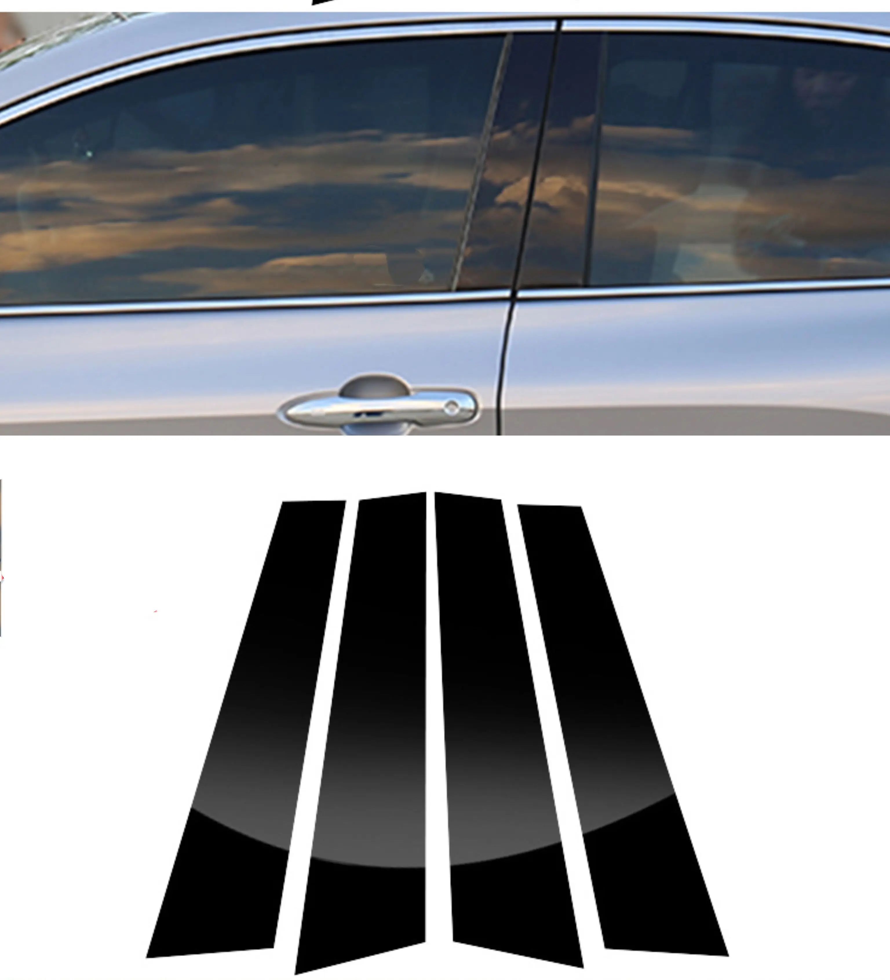 4PCS Polished Pillar Posts For For Volkswagen VW Golf 6 7 8 MK6 MK7 MK8 Door Pillars Post Trim Styling Accessories