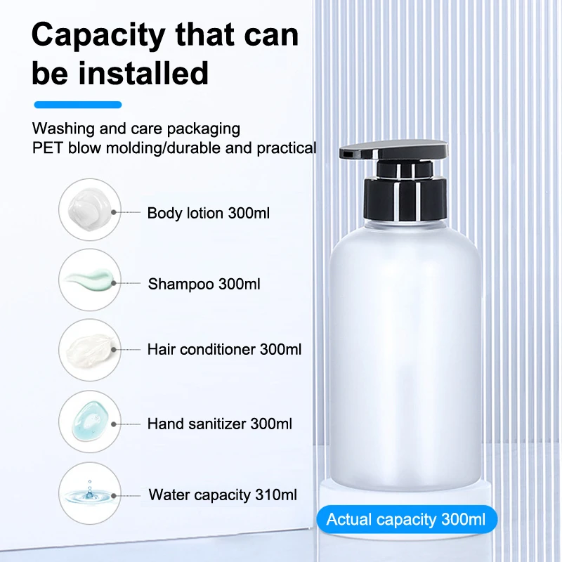 1 pz Riutilizzabile Vuoto Shampoo Balsamo Dispenser di Lavaggio Del Corpo 300/500ML Contenitore Bottiglia di Sapone Da Bagno Doccia Pompa sapone liquido