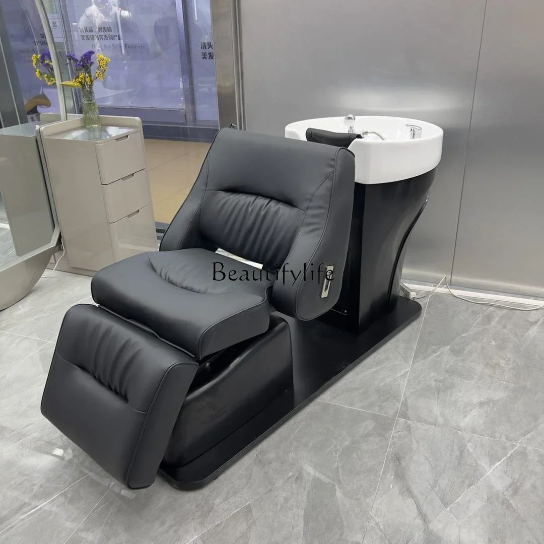 

lx29Electric Adjustable Barber Shop Ceramic Basin for Hair Washing Station Hair Salon Half Lying Flushing Bed