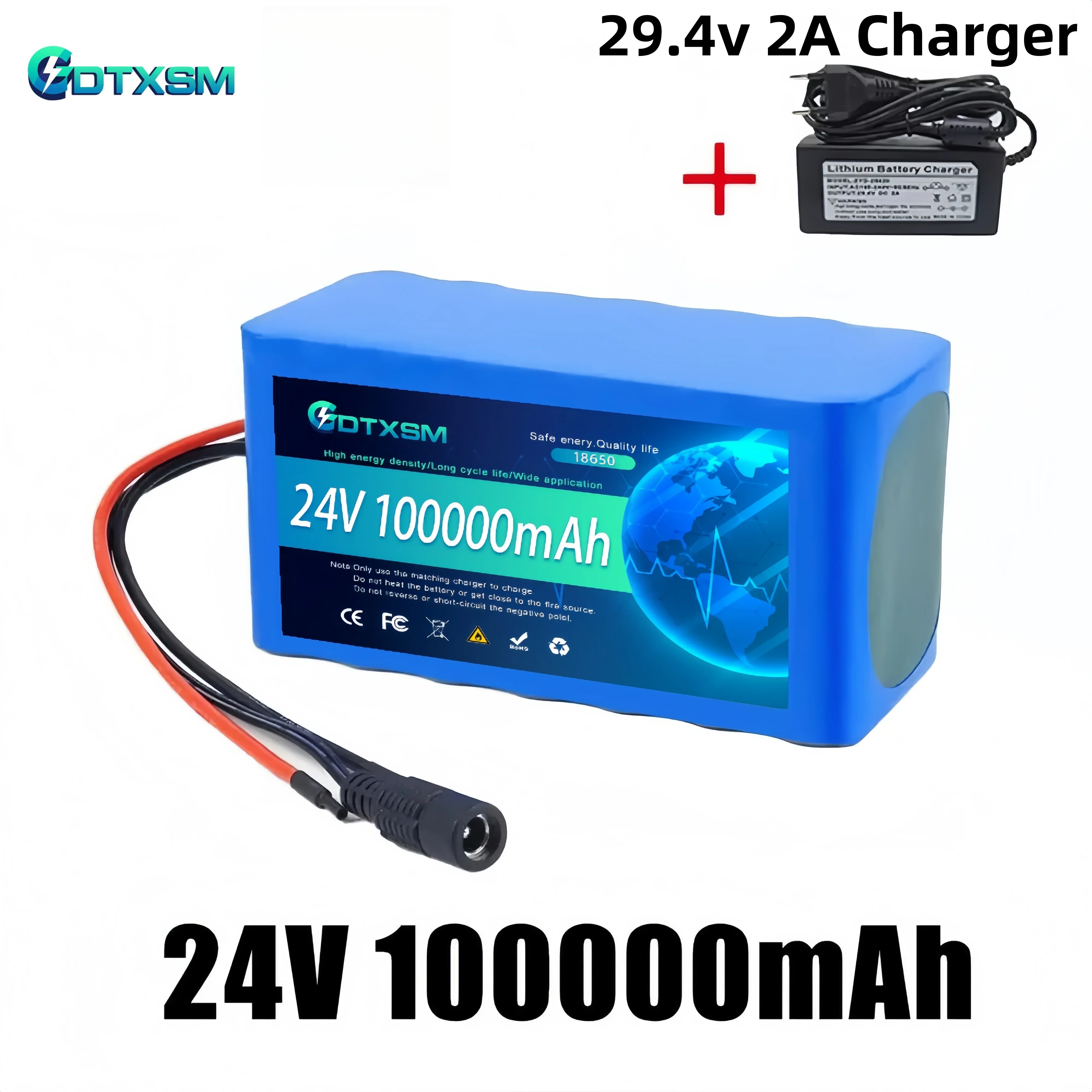 

Top Choice for Electric Mobility! 24V 100Ah Li-ion Battery 7S3P 100000mAh for E-Bike/Pedal Assist Bike