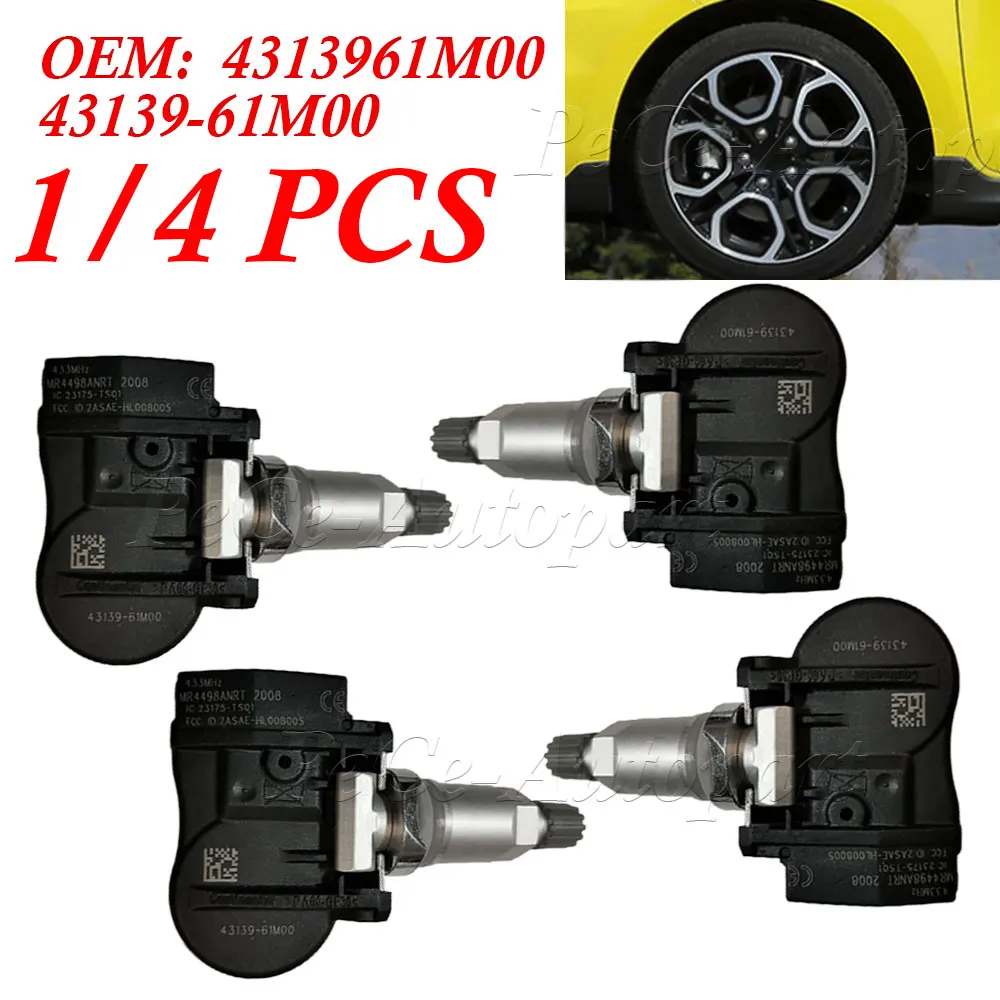 

1/4PCS 43139-61M00 4313961M00 Tire Pressure Sensor for Suzuki Vitara SX4 S-cross Ignis Baleno Swift Jimmy 43130-61M00 4313061M00
