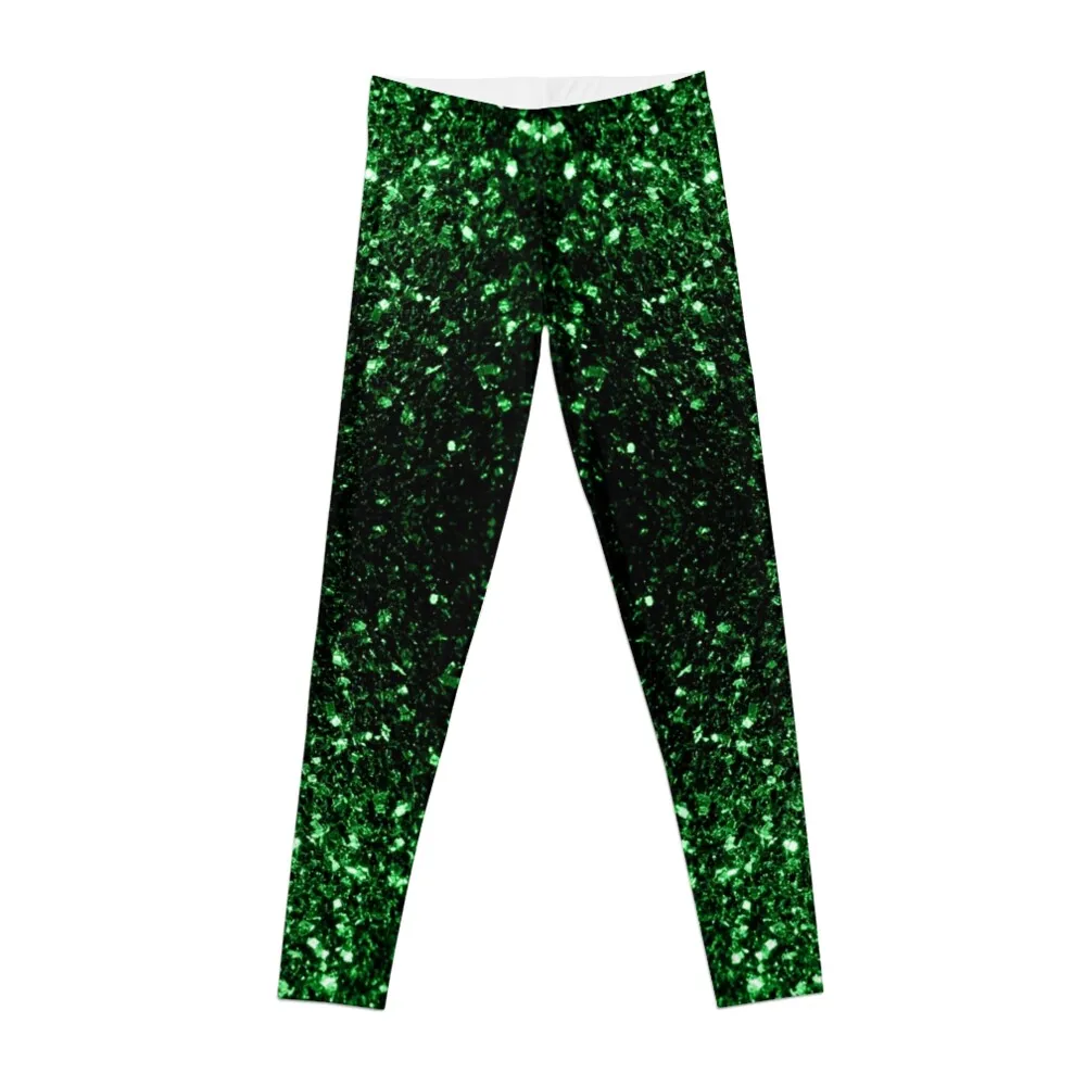 

Glamour Dark Green faux glitter sparkles Leggings yoga pants legins for woman sports leggings for women gym