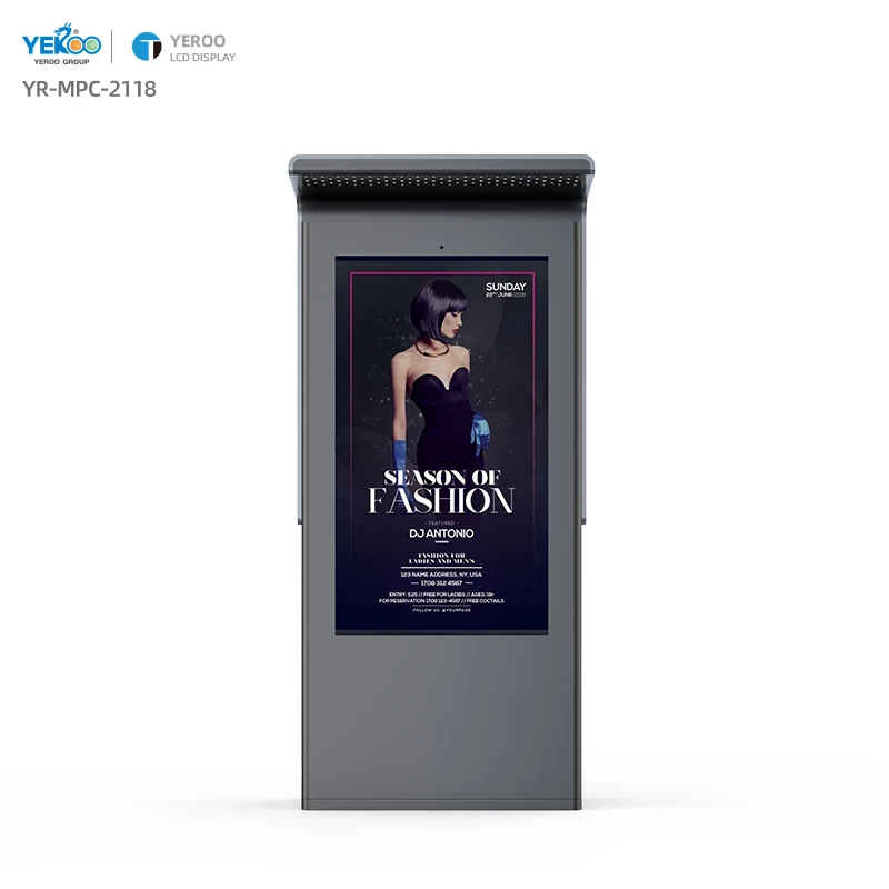 Pemutar Iklan Layar LCD Digital Signage Vertikal 43 Inci untuk Luar Ruangan