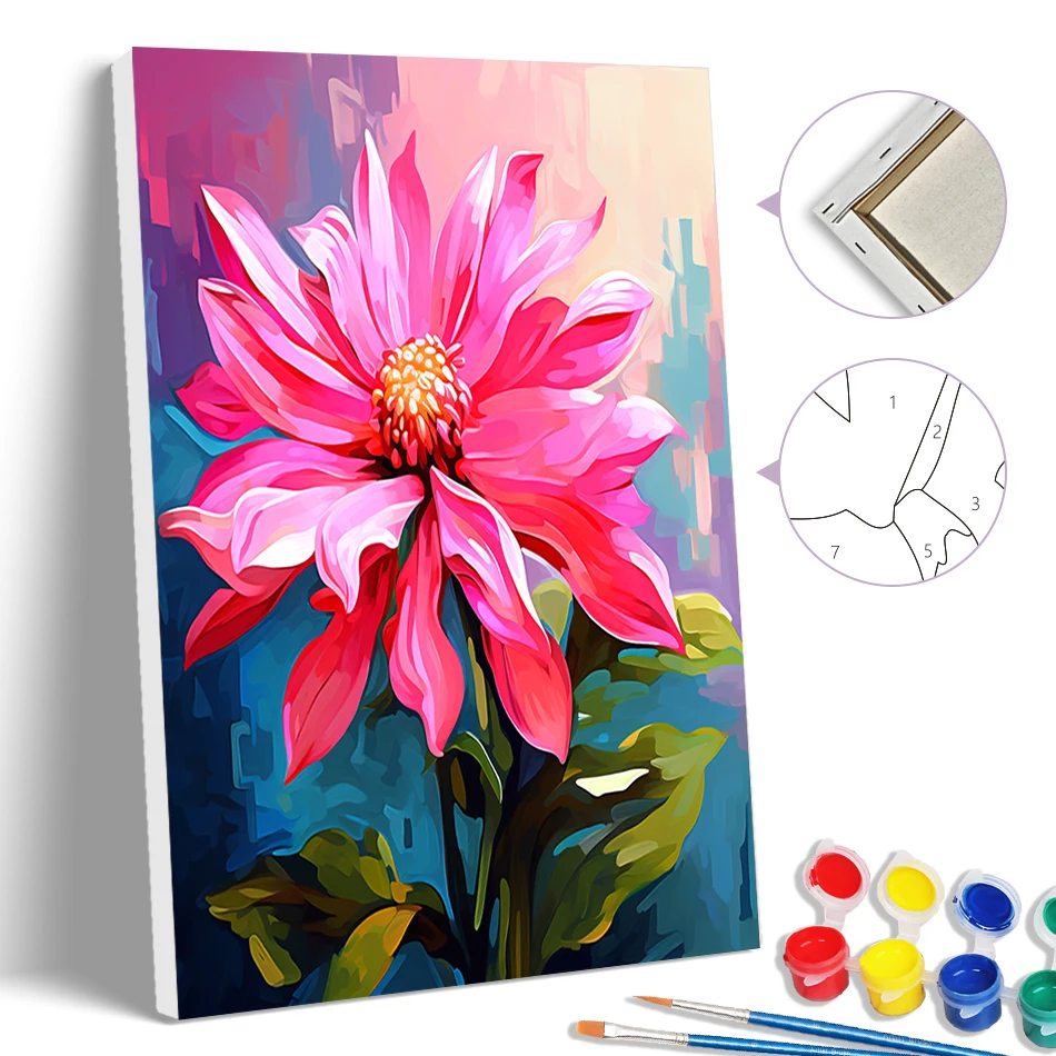 

SDOYUNO Painting By Numbers Simple flowers Drawing On Canvas 20X30cm With Frame Diy Crafts Oil Art Framed Painting For Wall Set