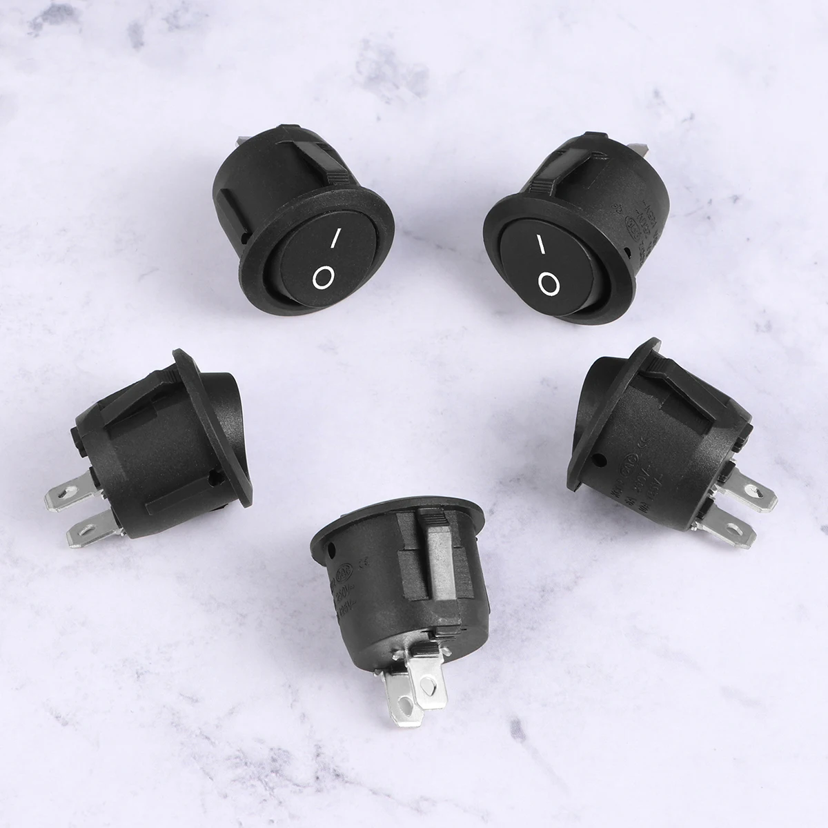 

5Pcs Snap-in Boat Rocker Round Switch 2-Pin on Off Latching for Car Boat 10a 125V 6a 250V Long-Lasting Snap in Rocker