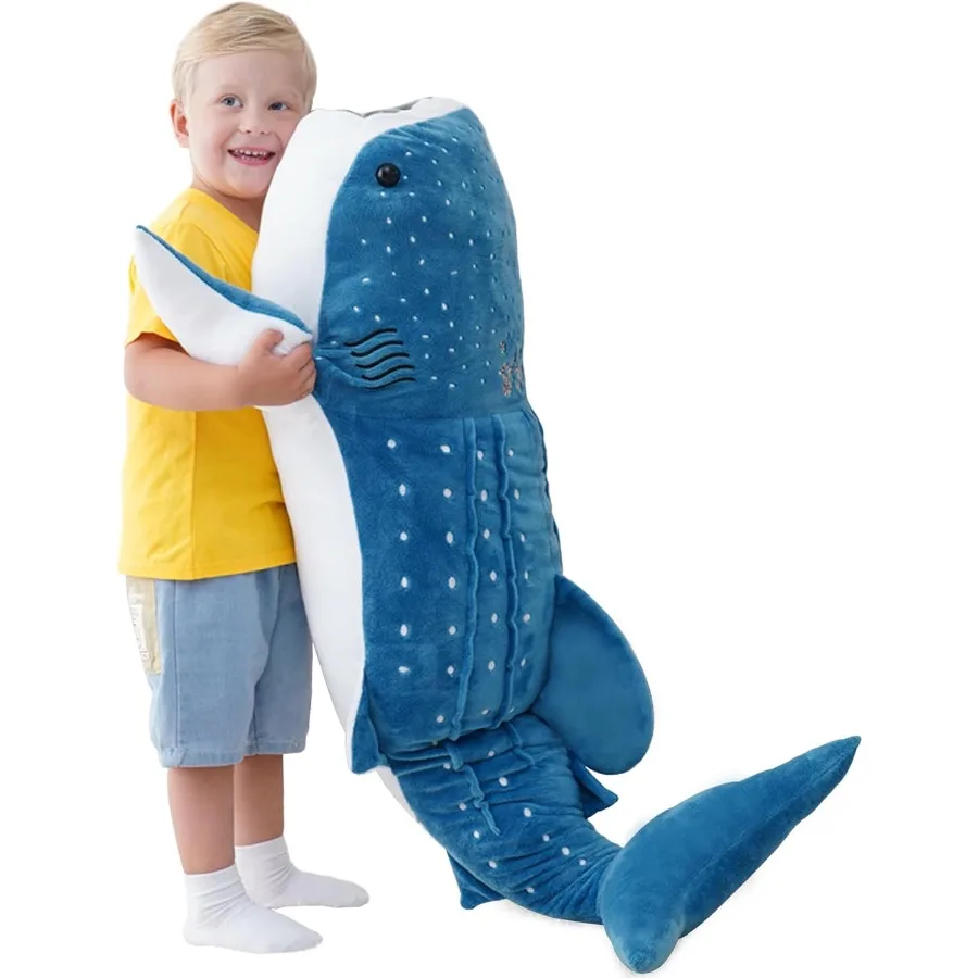 

39-дюймовая плюшевая подушка с изображением китовой акулы, гигантская плюшевая игрушка-подушка с акулой, реалистичная большая плюшевая игрушка с акулой кита для любителей океана, большая Cu