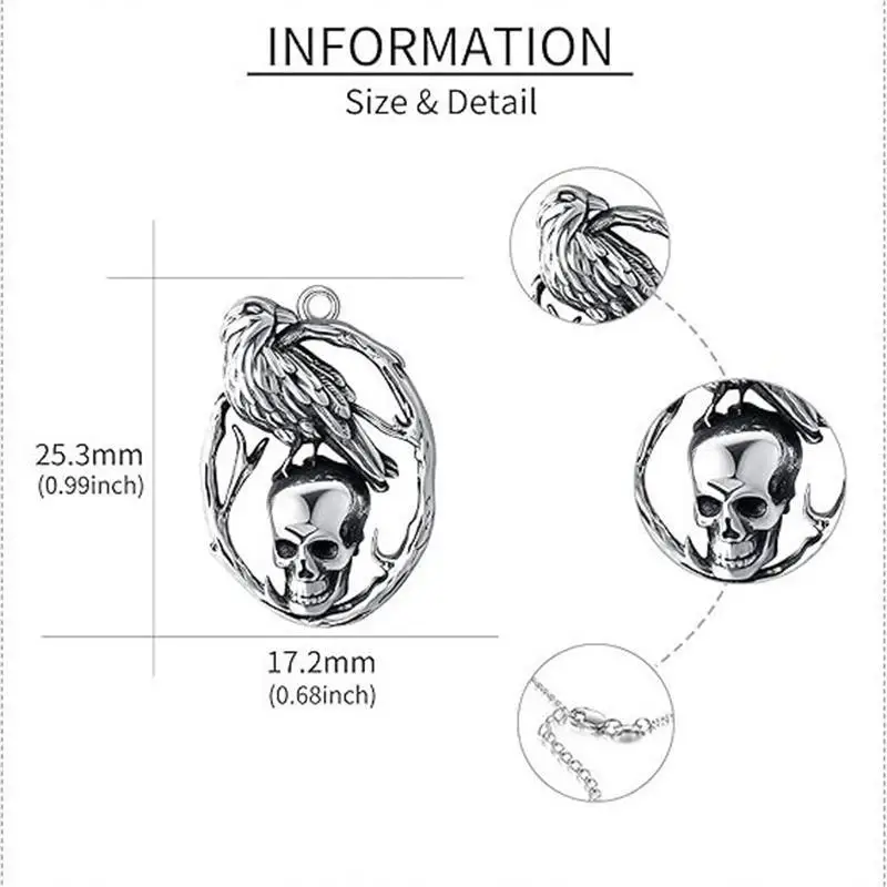 

Vintage loween Skull Pendant Nelace Faion Creative Aging Design Crows Mouth Jewelry Chinese Brand Unbranded Accory