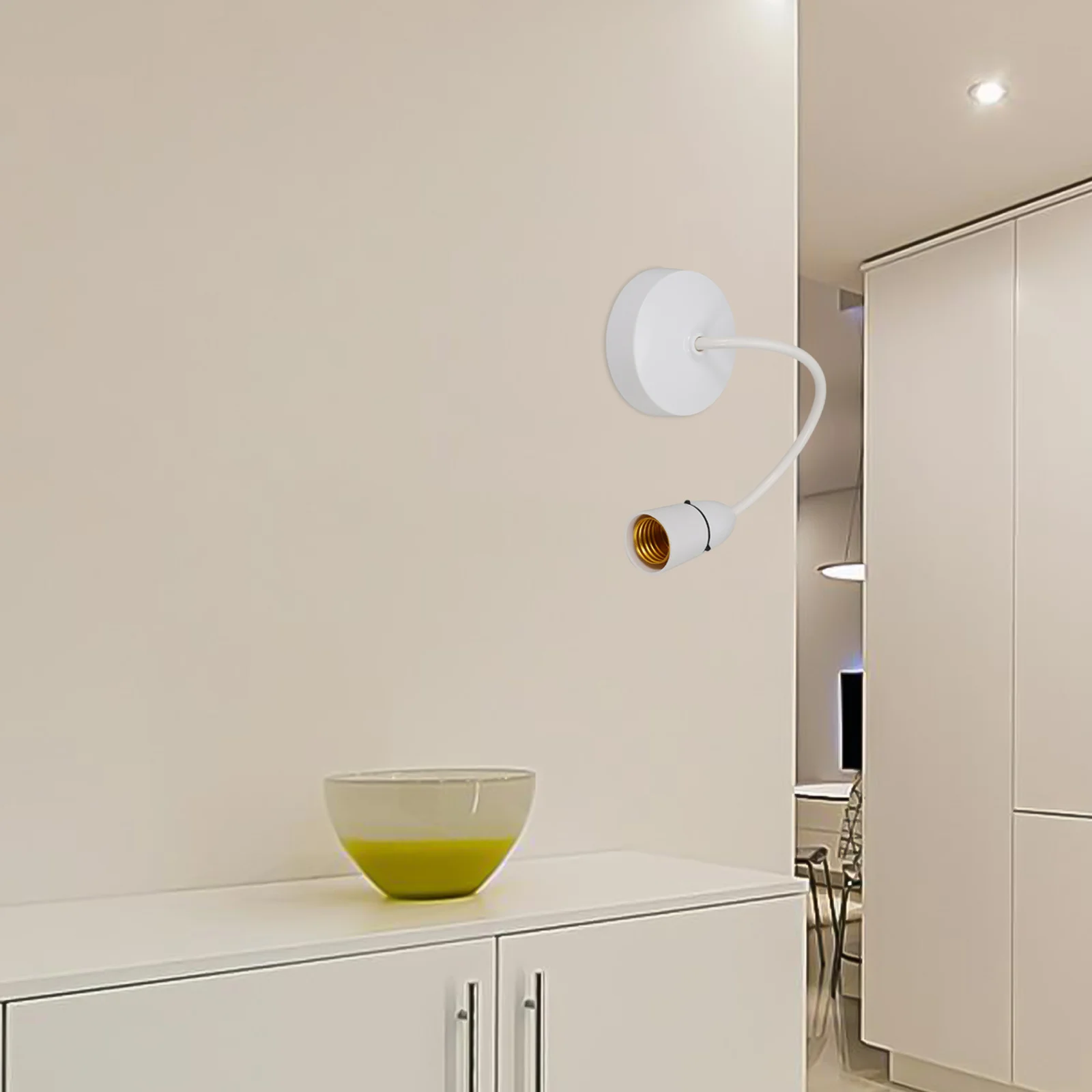 

E27 Ceiling Pendant Light Fittings White Vintage Bedroom Living Room Dining Home Decor Lamp Holder Copper ABS Material LED Bulb