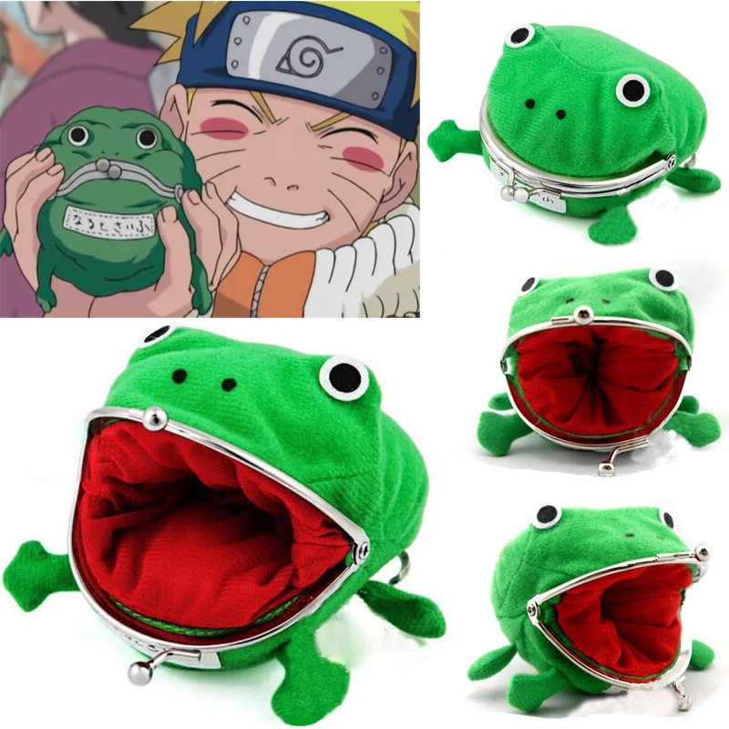 Naruto Frog Coin Purse Anime Personalized Wallet Men Women Earphone Organizer Bag Key Pouch Cartoon Kids Jewelry Storage Bag