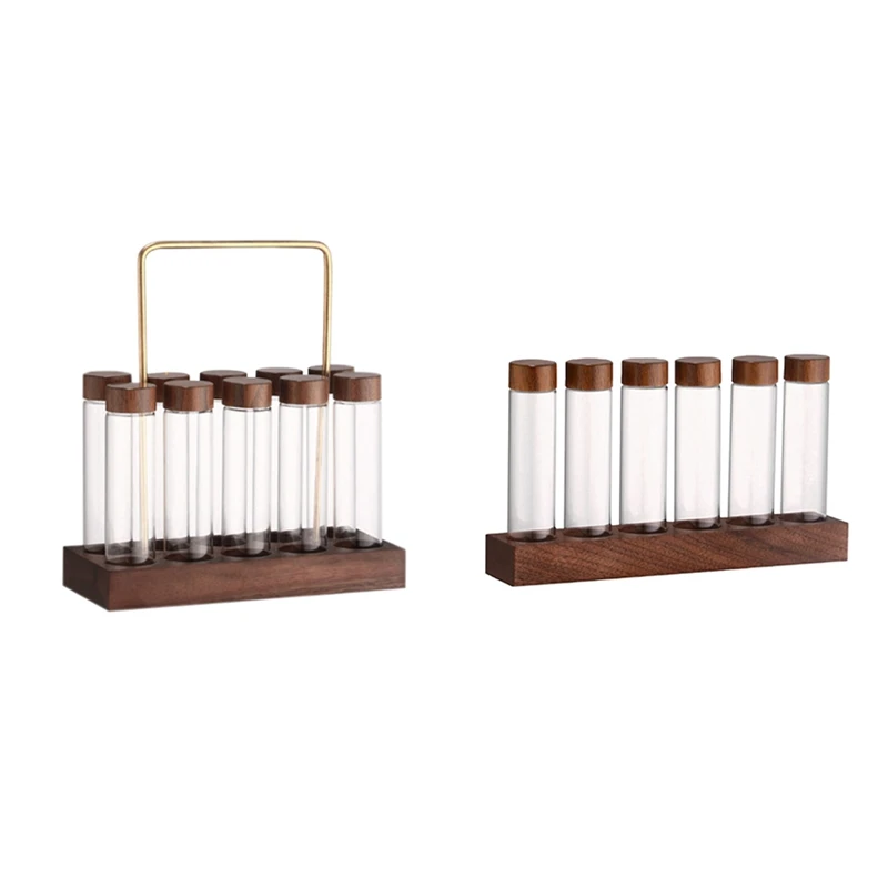 Glass Test Tube Display Stand Barista Tools Single Tube Storage Coffee Bean Dispensing Bottle Coffee Sealed Jar Beans