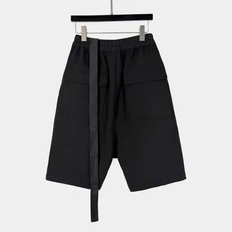 Dark Style Solid Color Minimalist Shorts Men's Casual High Street Trendy Five Quarter Pants 2026 Spring New 23APU
