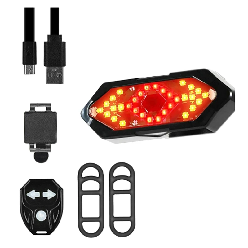 

Smart Bike Remote Control Steering Bicycle Taillights Smart Bike Tail Light USB Charging With Speaker Mountain Bike Night Riding