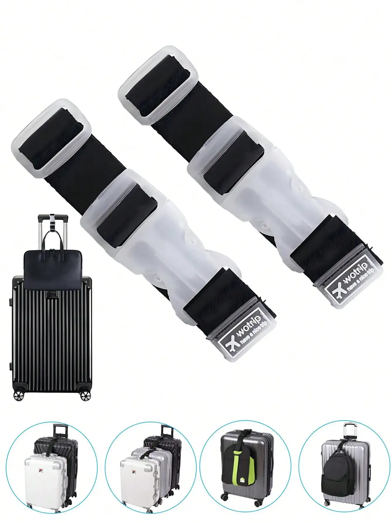 10-Pack Nylon Quick Release Luggage Strap Connectors Adjustable Suitcase Security Belts for Travel Outdoor Activities Home Decor