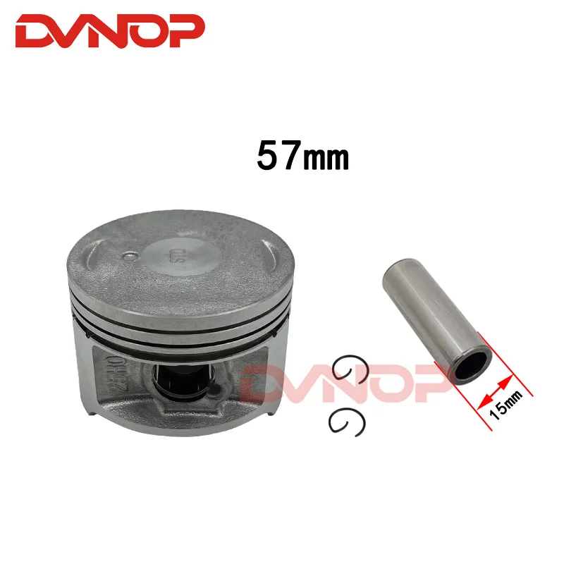 Motorcycle 57 mm  Piston 15 mm Pin Ring Set Kit Assembly For Haojue EN150 GZ150 QS150 150cc