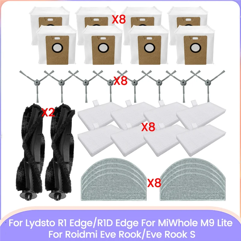 

X10A 36 шт. щетка для швабры Hepa-фильтр для пылесоса Lydsto R1 Edge/R1D Edge, Miwhole M9 Lite, Roidmi Eve Rook/Eve Rook S P
