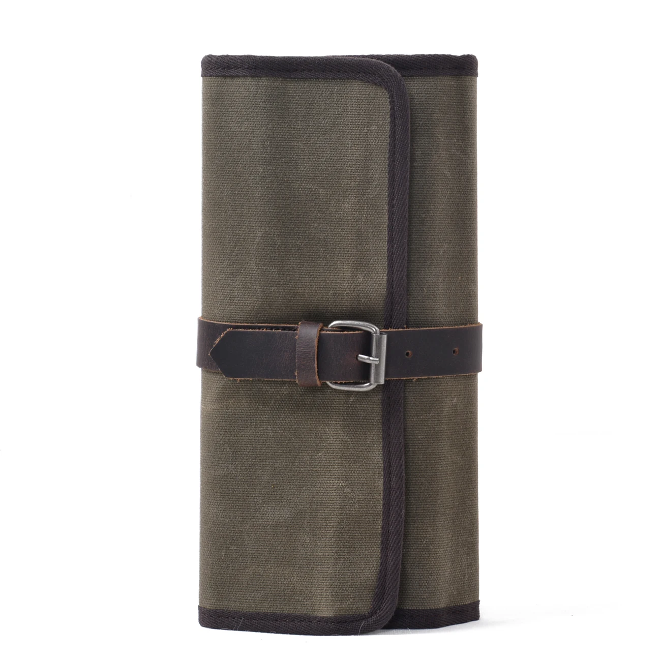 Hot Selling Vintage Waxed Canvas Roll Up Tool Bag Multi Pocket Portable Storage Pouch for Art Brushes Hand Tools Craft Use