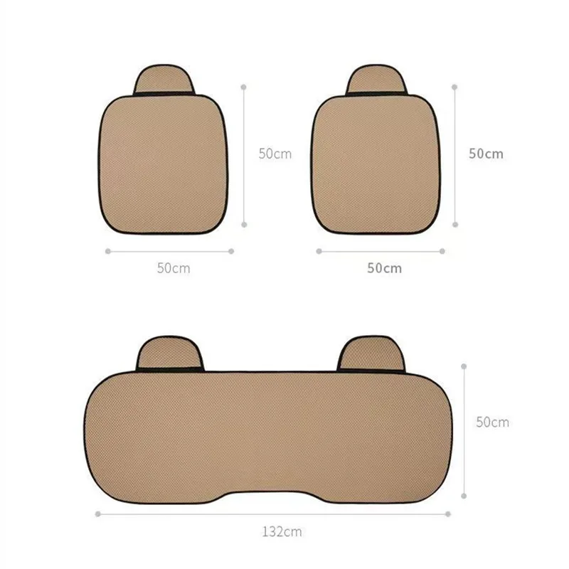 وسادة مقعد سيارة من الحرير الجليدي قابلة للتنفس، غير قابلة للانزلاق ومقاومة للاهتراء، غطاء مقعد سيارة من الحرير الجليدي بلون سادة، مناسب لمعظم السيارات #6