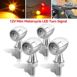 12V 8mm Mini Motorcycle LED Bullet Turn Signals Blinker Light Indicator Amber Red Lamp Flasher Lamp Motorcyle Turn Signal Lamp