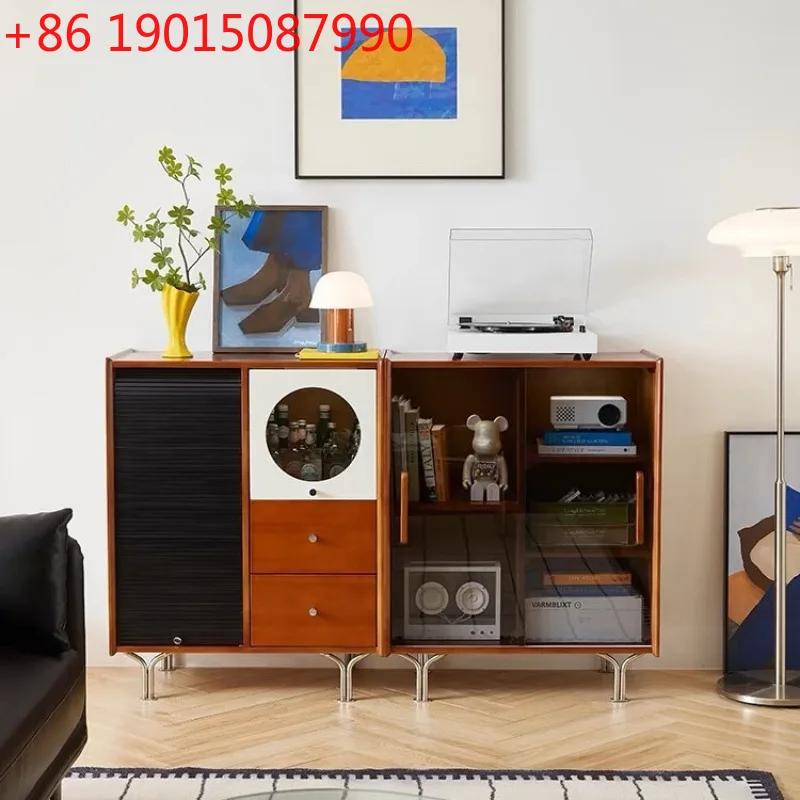 

Обеденный дом из цельного дерева у стены, встроенный шкафчик для гостиной, кухонное хранилище для чая, многофункциональная современная простота