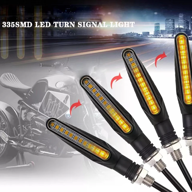 

Motorcycle Led Turn Signals Directional Indicators Flashing 12LED DRL Warning Light Stop Signal Light 335SMD Motorcycle Lamp