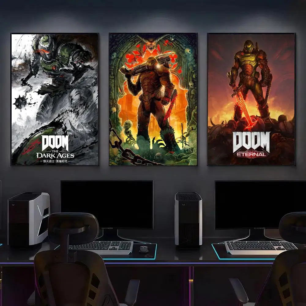 Game D-DOOM The Dark Ages Poster Modern Aesthetic Wall Decor Premium Room Decoration Bedroom Gaming Setup