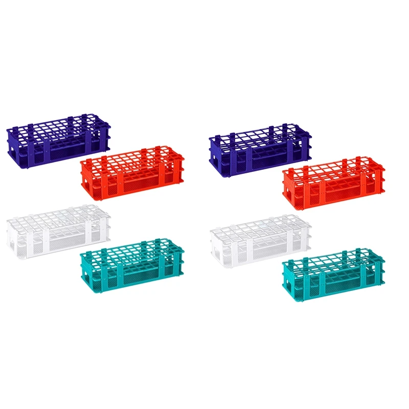 

AA46 4 Pcs Plastic Test Tube Rack Test Tube Holder Rack Detachable Tube Holder For 16Mm Test Tubes