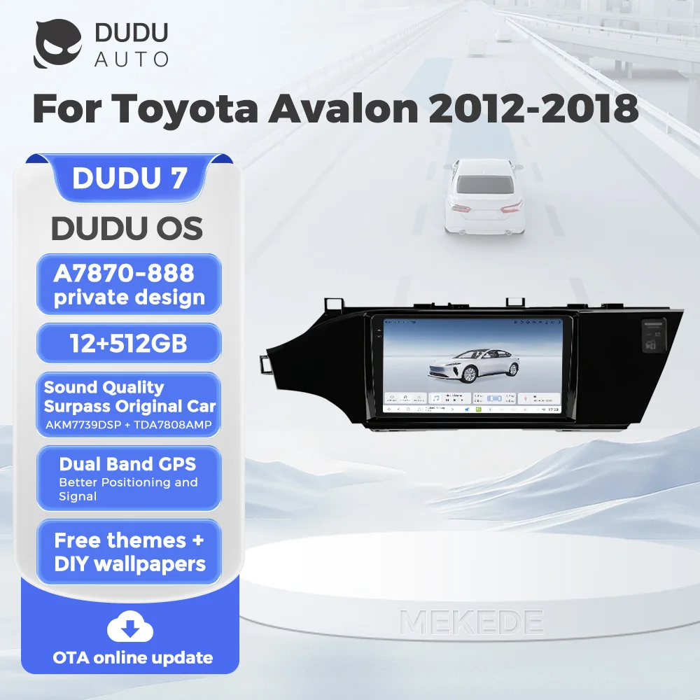 DUDU7 Pure Android 13 8-Core 12+512GB 2K Screen Car Radio Intelligent Navigation For Toyota Avalon 2012-2018 GPS Car-Play