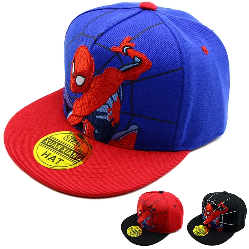 Disney Marvel Spiderman Cartoon Baby Baseball Cap Kids Hip Hop Sun Hat Boy Girl Spring Travel Caps Baby Snapback Caps Gift 2-8Y