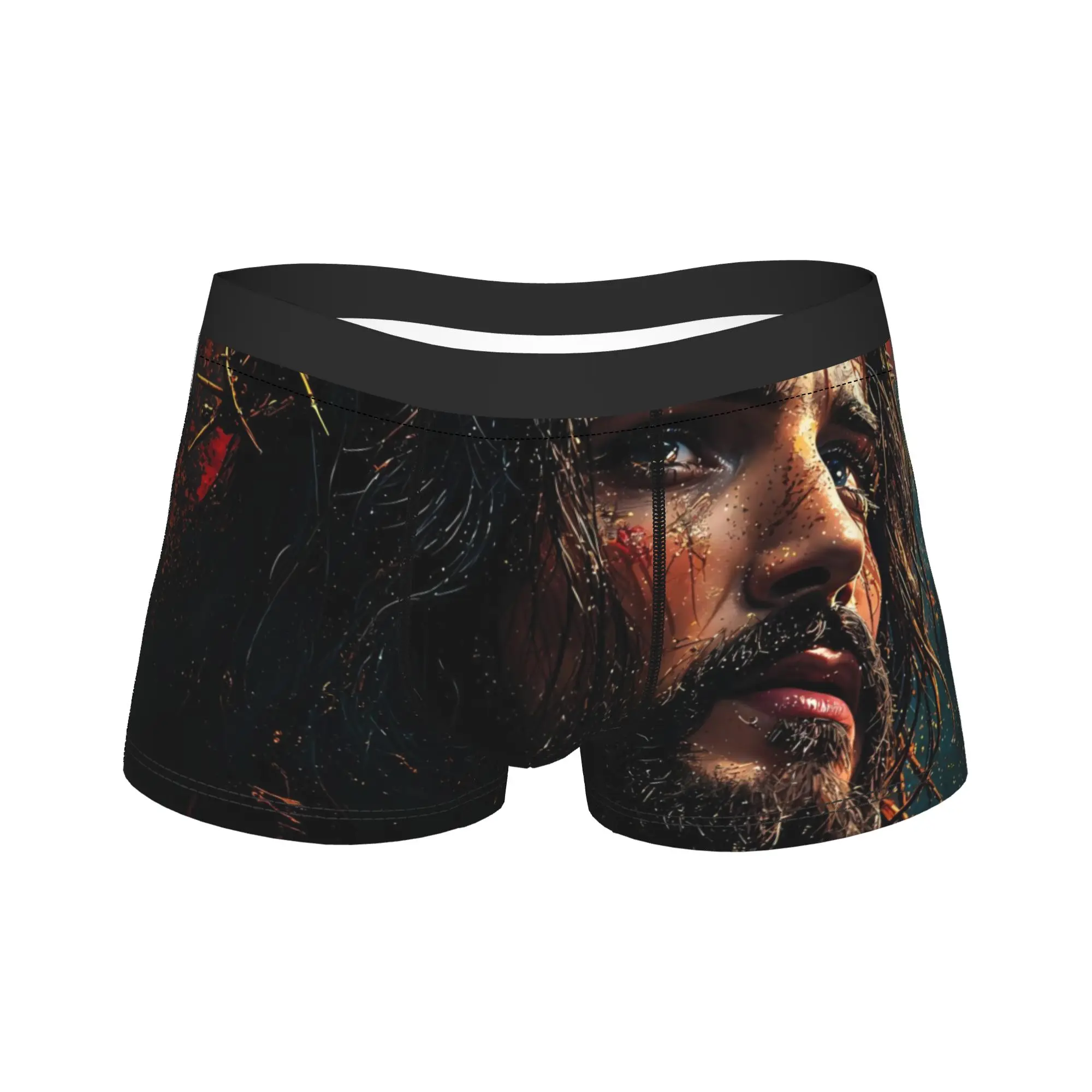 

Портретный плакат с изображением Иисуса Христа, нижнее белье, модные таможенные шорты, дышащие мужские трусы, большие размеры 2XL