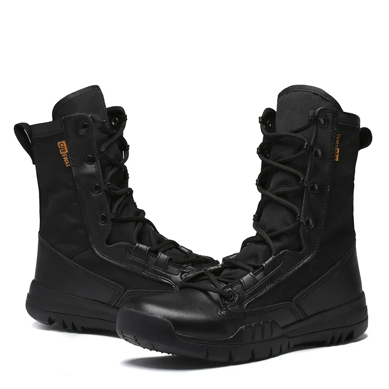 

Men Outdoor Sports Training Desert Hiking Boots Tactical Boots 45 Size High Top Military Combat Boots Wearproof Work Shoes