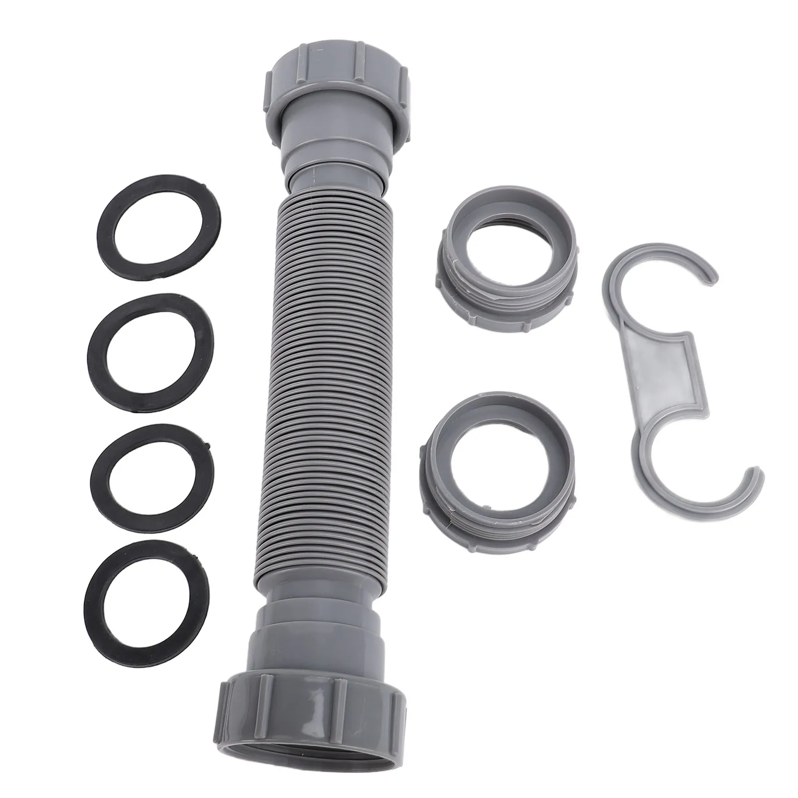 Single Kitchen Sink Drainage Solution Engineering Plastic Flexible P Trap Pipe Kit Leakproof with   for Maintenance