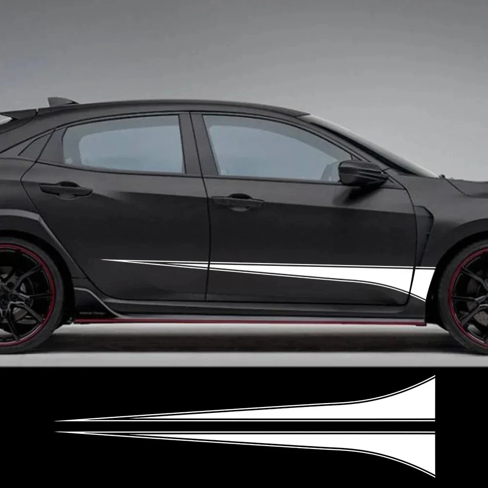 2PCS Car Door Side Stripe Stickers Auto Exterior Accessories For Suzuki Volvo Tesla Skoda VW Volkswagen Smart Seat Subaru Toyota