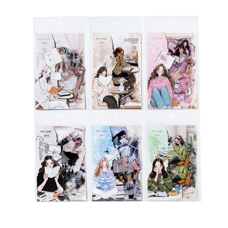 30 pcs/pack Vintage Creativity Cartoon character Sticker Adhesive Diy Diary Stick Labels Scrapbooking material view 5