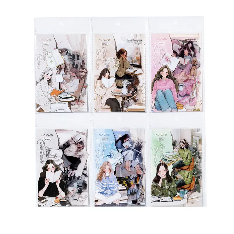 30 pcs/pack Vintage Creativity Cartoon character Sticker Adhesive Diy Diary Stick Labels Scrapbooking material - 5